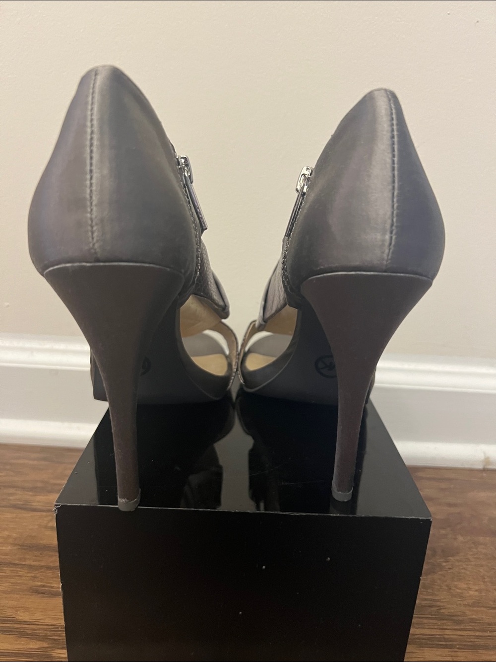 MICHAEL Michael Kors Pewter and Metallic Taupe Crisscross High Heel Sandals - Picture 6 of 8